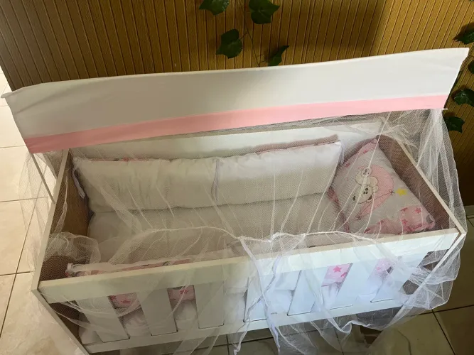 Kit mini berço feminino completo 