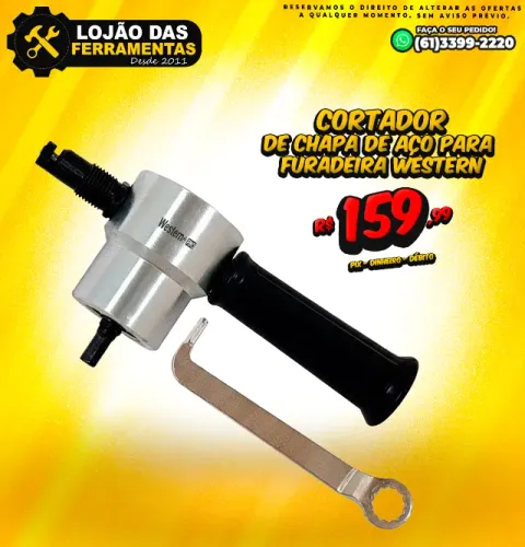 Cortador de Chapa de Aço Para Furadeira Western