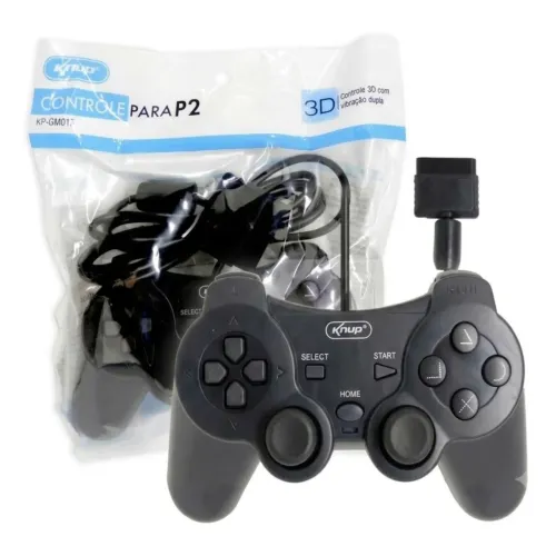 Controle PS2 vibração dupla Joystick analógico PS2
