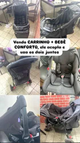 Carrinho de Bebê com Bebê Conforto Cosco Kids Duo 3 Rodas 0 a 15kg
