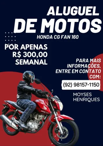 Aluguel de motos para trabalhador CLT