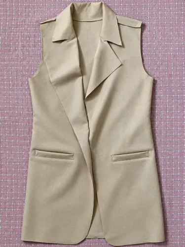 colete blazer feminino bege