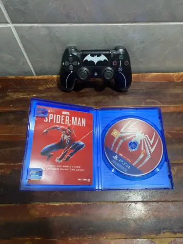 Jogo spider man e controle paralelo ps4