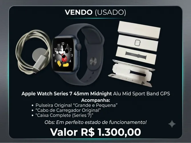 Vendo Apple Watch Series 7 45mm Midnight GPS