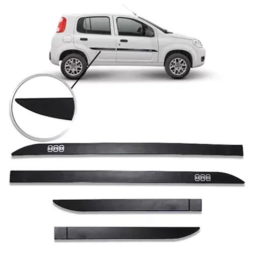 Friso Lateral Fiat Uno /2011  - C/ Nome - Preto