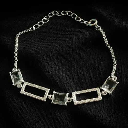 Pulseira elo cravejado c/ zircônia cristal | banhada/folhada a Prata 925