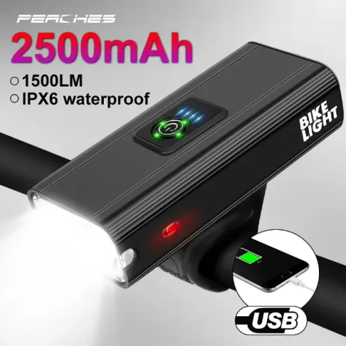 Lanterna Farol Para Bicicleta, à Prova de Chuva, USB - Profissional