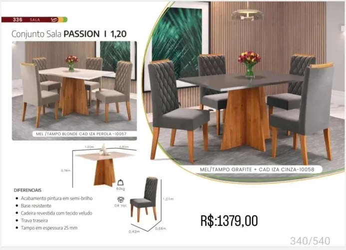 Promoção Jogo de mesa com 4 cadeiras direto da fábrica 