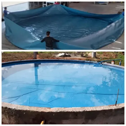 Revestimento para Piscina Circular de Geomembrana Pead Azul 50 Mil Litros (Bolsão)