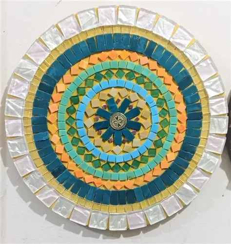 Quadro mandala, mosaico, parede, decoração 