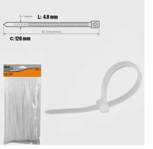 Abracadeira De Nylon 100pcs Bfh1629 4,8mmx120mm