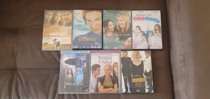 7 Dvds de filmes: terapia do amor, sorte no amor, miss Potter, separados pelo casamento,