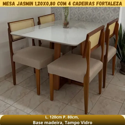 Mesa de Jantar 120x90 com 4 Cadeiras 