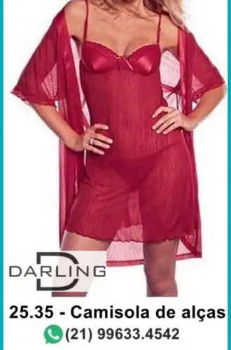 25.32-Camisola com alça finas e bojo em cetim - tamanho P na cor passion da marca DARLING