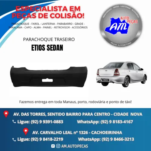 parachoque traseiro etios sedan
