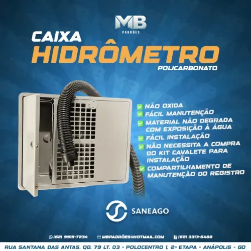 Caixa de hidrometro saneago novo modelo