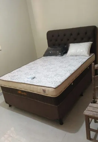 Cama Box Atlanta com Cabeceira Estofada