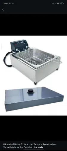 Fritadeira elétrica 5L elétrica com tampa