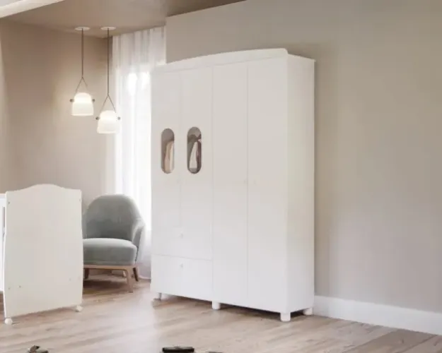 Guarda Roupa Infantil Fofura Permobili Branco - Entrega Rápida!