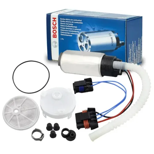 BOMBA COMBUSTIVEL FLEX 3 BAR 85 L/H VW FIAT FORD GM COM CHICOTE ORIGINAL BOSCH