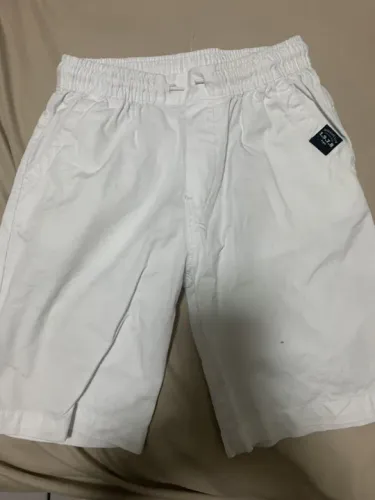 Bermuda infantil, branca, elástico na cintura, Zara, tamanho 8
