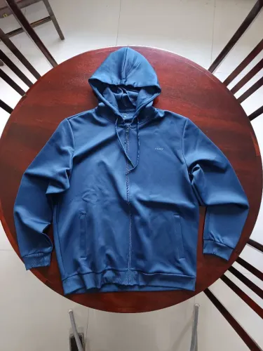 Jaqueta Masculina P/XX Helanca Básica Capuz Azul Marinho