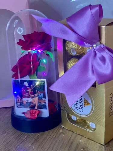 Rosa encantada com ferrero rocher