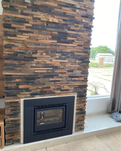 Revestimento de Pedra ferro para Lareira