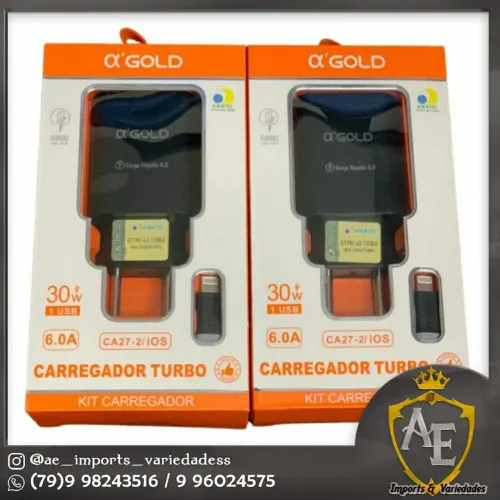 Carregador 30W Gold - Kit Completo