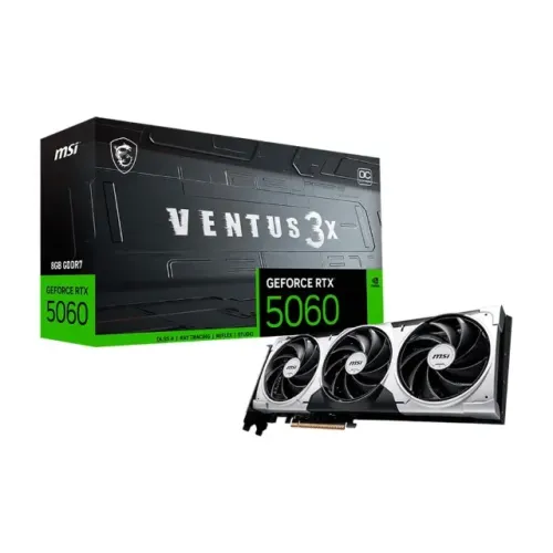 Placa de Vídeo MSI NVIDIA GeForce RTX 5060 Ventus 3X OC, 8GB, GDDR7,Nova, Lacrada