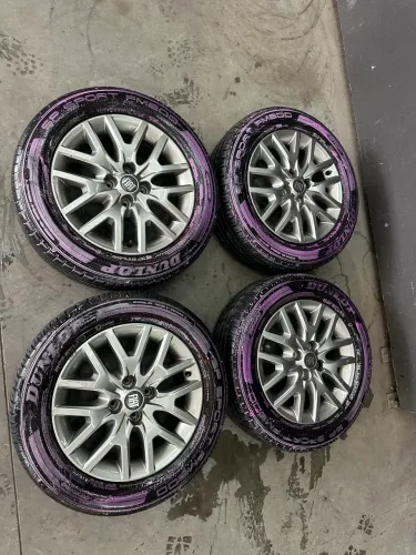 Rodas Aro 15 Argo,mobi,Strada,palio,uno Fiat+ Pneus Dunlop 