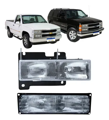Farol E Lanterna Dianteira Silverado 1993 A 2001 Par Direito