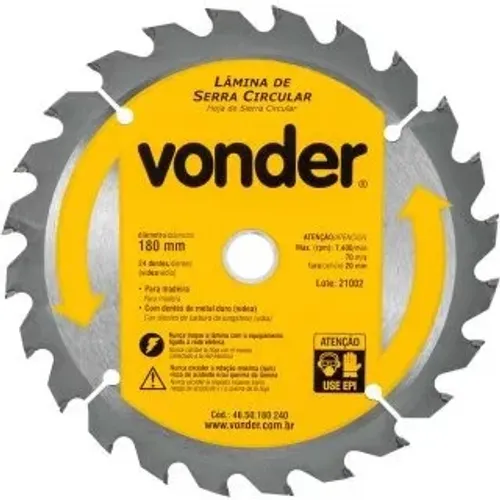 LAMINA DE SERRA CIRCULAR VONDER 180X20X24DENTES
