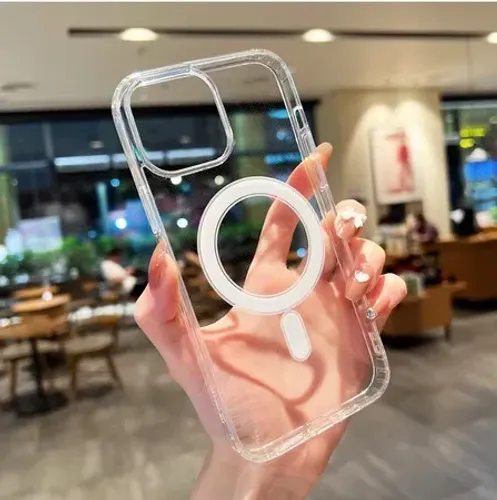 Capa Capinha para Iphones Magsafe Transparente - Carregamento Por Indução