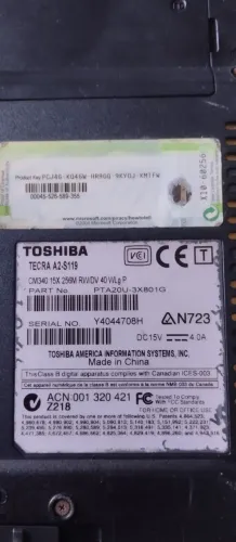 NOTEBOOK TOSHIBA TECRA A2-S119 PARA RETIRADA DE PEÇAS SEM CARREGADOR E SEM HD