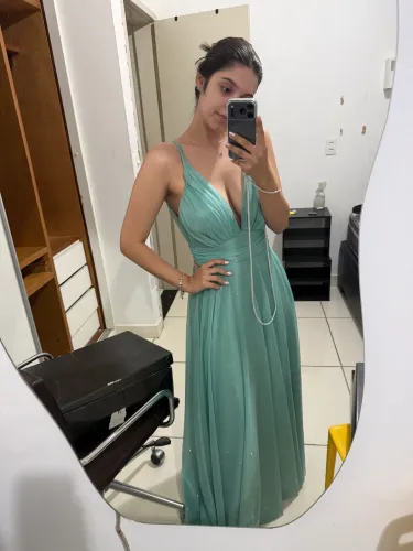 Vestido festa verde menta NOVO 38/40