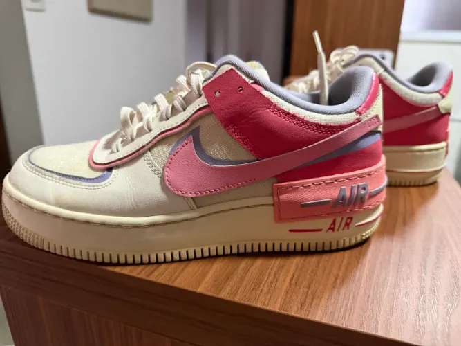 Tenis Nike Af1 Shadow Branco / Rosa tam 39