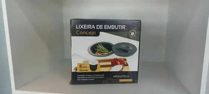 Lixeira De Embutir 8l Concept Circular Branca Arquitech