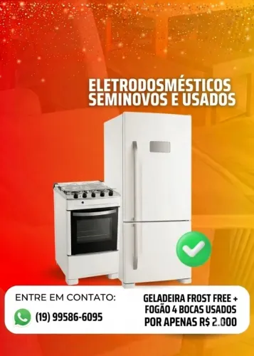 Vendo geladeira+ fogão 4 bocas