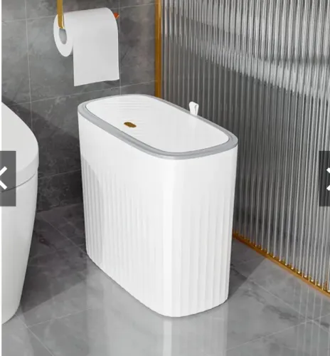 Lixeira Luxo Max 8L/13L Banheiro Tampa Pressão Anti Odor Compacta nova sem embalagem.