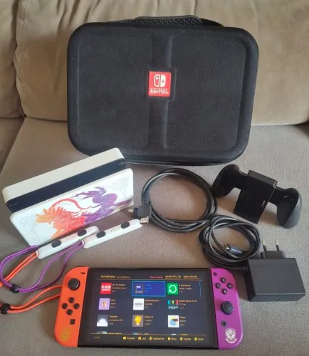 NINTENDO SWITCH OLED POKÉMON SCARLET DESBLOQUEADO IMPECÁVEL KAMIKAZE SD 512 GB 40 JOGOS