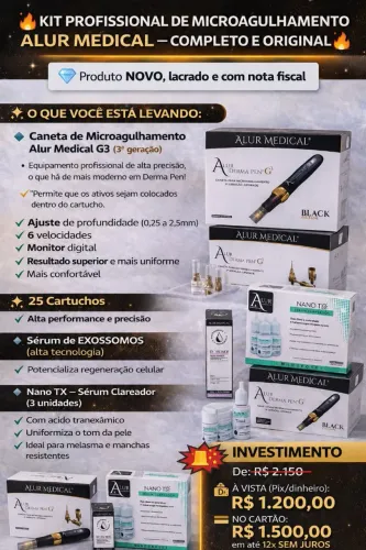 1 caneta de microagulhamento G3 novo na caixa + 25 cartuchos+Exossomos + clareadores