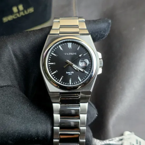 Relógio Seculus Long life 40mm Prata preto 