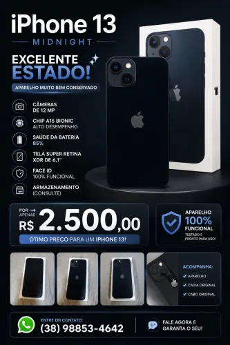 iPhone 13 128gb 2 anos de uso