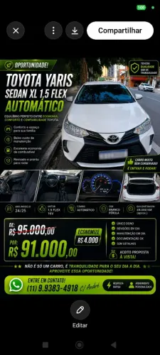 Toyota Yaris XL Sedan 1.5 Flex 16V 4P Aut. 2025