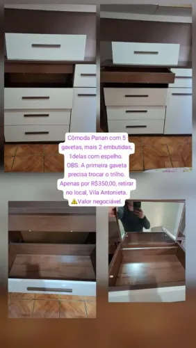 ? Cômoda Panan com Espelho (Ótimo Estado)<br>? VALOR: R$ 350,00