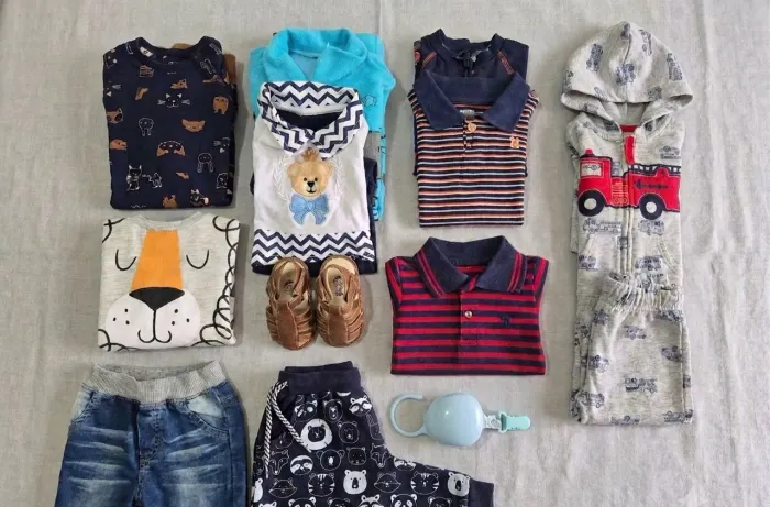 Kit acessórios e roupas menino Tam P a M