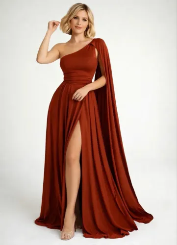 Vestido Fenda Terracota PP/ M