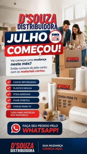 Caixas de Papelão para Empacotamento da Sua Mudança.