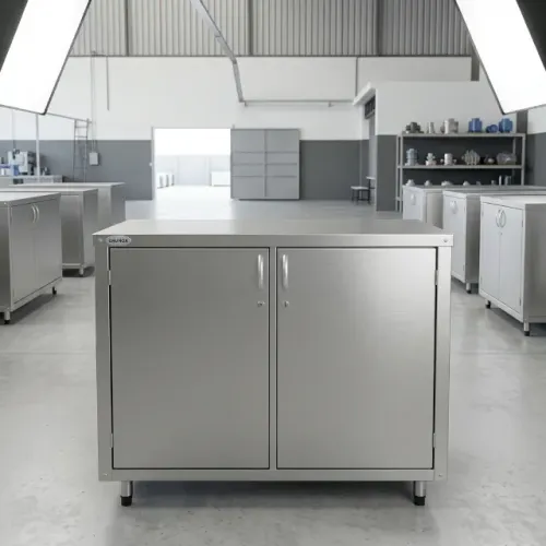 Armário inox com chapéu chines